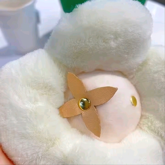 Monogram Bag or Purse Plushy Keychain Charm - WHITE FACE - Picture 4 of 6